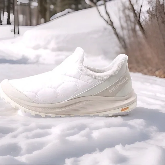 Merrell Antora 3 Thermo Moc Low Top Quilted Ripstop Leather Sneaker Chalk Sz 10 - Picture 3 of 14